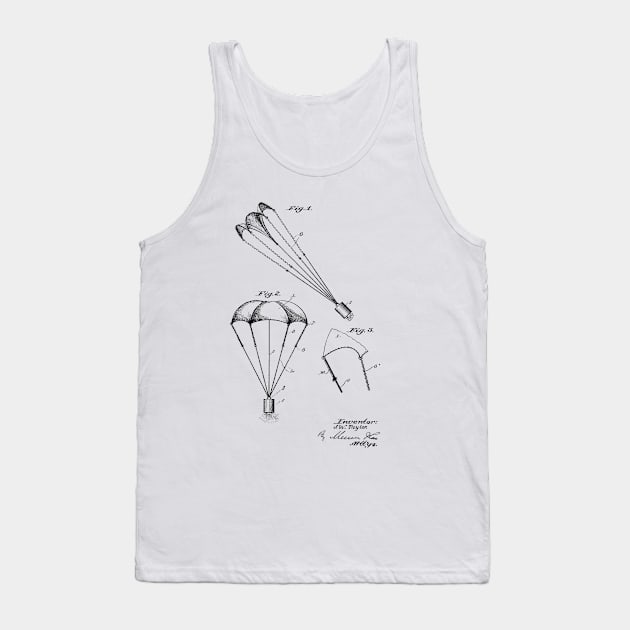 Parachute Vintage Patent Hand Drawing Tank Top by TheYoungDesigns